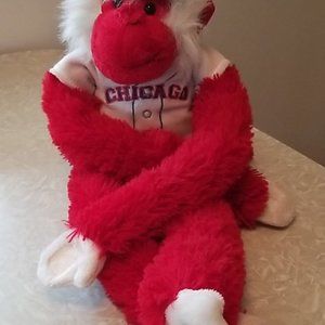 Red Chicago Baseball Monkey with Attachable Hands and Feet for Displaying Purpos